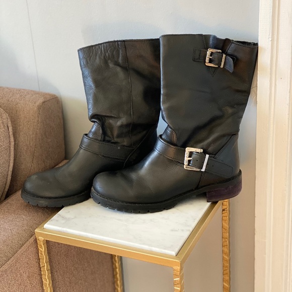 Leather Moto / Combat style boots - Picture 1 of 4